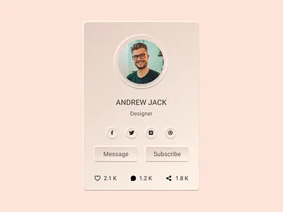 Neumorphism Profile Card Design branding graphic design illustration ui ux website design