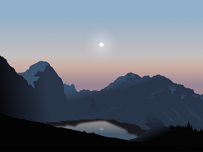 Made in figma figma illustration lake landscape nature sunset vector