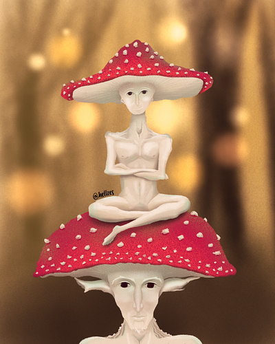 Fungi brothers artwork children book illustration digital art digital illustration digital painting fantasy illustration hellzes illustration kids illustration mushrooms