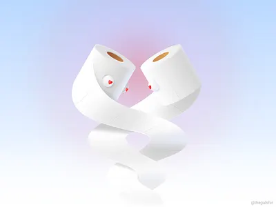 Toilet paper love character illustration