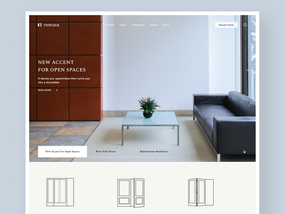 Ventata Landing Page architecture building construction doors figma housing landing page property buisness real estate web design website