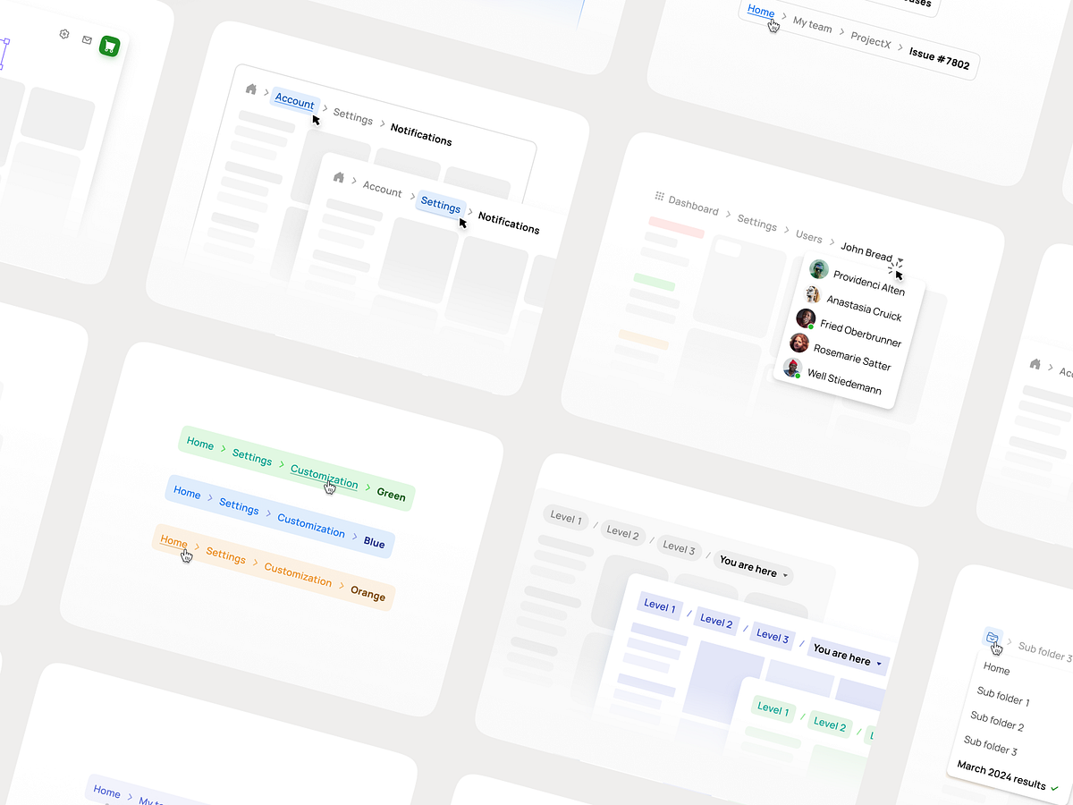Material Breadcrumbs designs, themes, templates and downloadable
