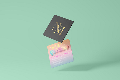 Natalie Moore business card design! art beauty brand beauty design beauty logo branddesigner brandidentity branding businesscarddesign cosmic logo design ethereal feminine logo graphic design illustration logo spiritual logo typography ui ux vector