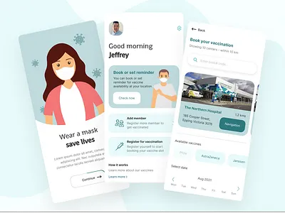 COVID Vaccine Booking app branding branding design creative design illustration ui ux