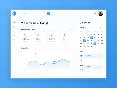 Health Tracker — Web Design dashboard doctor healthcare healthcare app medical medical app ui ui design ux ux design web website