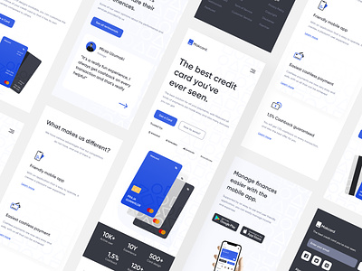 Credit Card Landing Page - Responsive banking blue card clean credit card crypto e banking e money finance investment landing page minimalist mobile view money payment responsive ui ux wallet web responsive