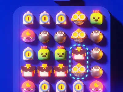 If Brawl Stars is a puzzle game 3d b3d blender brawlstars cartoon gameui icon illustration logo puzzle puzzlegame ui