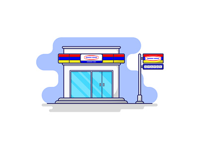 Minimarket 1 alfamart design flat grocery store illustration indomaret indomart minimarket store supermarket vector