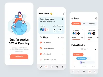 productive app app branding design illustration typography ui ux