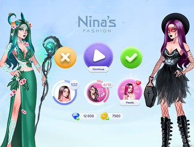 Nina's Fashion Tale - Game User Interface 2d design fashion game game user interface ui user interface ux