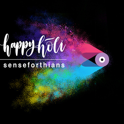 Happy Holi Senseforthians ai artificial intelligence creative design graphic design happy holidays logo logo play occasion post social media whatsapp