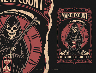 MAKE IT COUNT apparel artwork branding clothing design drawing graphicdesign illustration reaper streetwear tshirt design