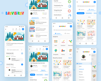 Quiz Progressive Web Apps - Edsy Bitsy cute app kids app learn app learning app pwa quiz app quiz app ui quiz mobile app ui ui design