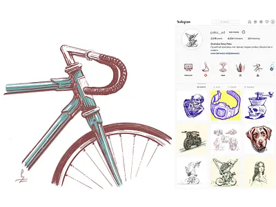 Bike [digital_art] bicycle bike breakless crosshatching engraving etching fixed gear fixie gravure hatching icon illustration ink inkblock old bike roadbike web design