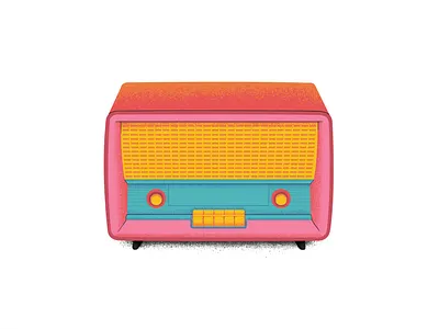 Vintage object - Radio art design editorial illustration vintage