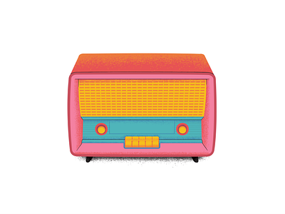 Vintage object - Radio art design editorial illustration vintage