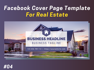 Real Estate Facebook Cover Page Template #04 branding design facebook facebook banner facebook cover graphic design real estate social media