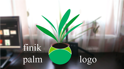 Finik palm logo branding design illustration logo minimal vector