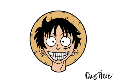 One Piece, Luffy squiggle in Krita digital illustration krita painting