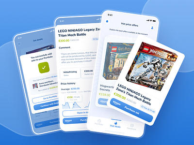 Mobile app for LEGO collectors and investors. Live soon! app cards chart design inspiration ios lego mobile modal window sets ui ui ux ux