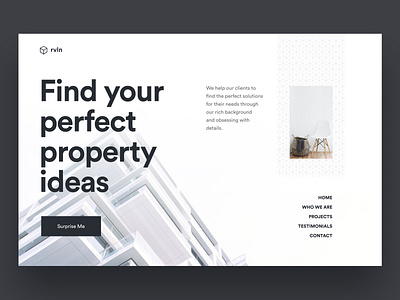 rvln: architecture agency — landing page 3d agency architecture design landing landing page minimalism modeling render ui web