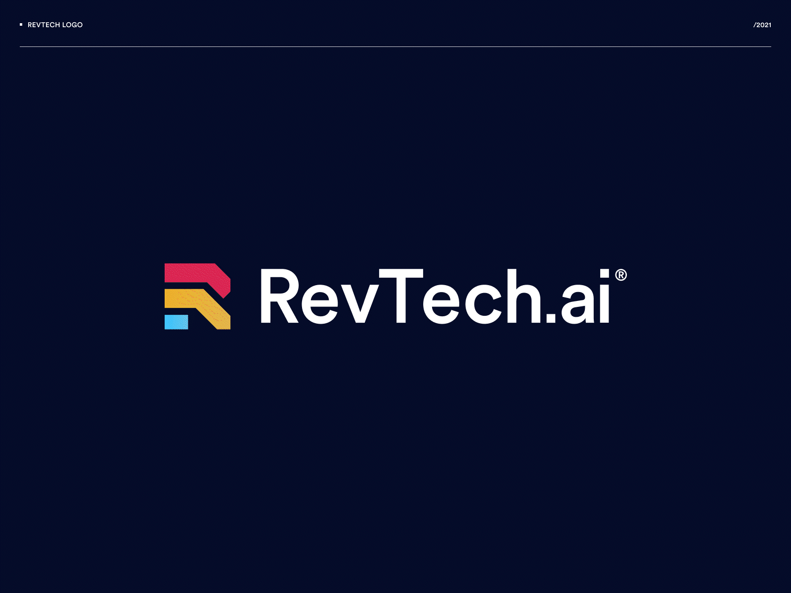 RevTech Logo brand branding business card finance grid logo minimal revenue