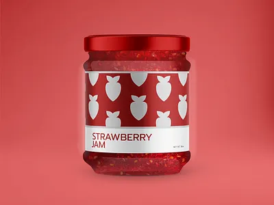 Minimal Strawberry Jam Package Design brand identity branding branding and identity jam bottle design minimal jar design minimal package design minimalistic package design premium jar design premium package design