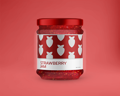 Minimal Strawberry Jam Package Design brand identity branding branding and identity jam bottle design minimal jar design minimal package design minimalistic package design premium jar design premium package design