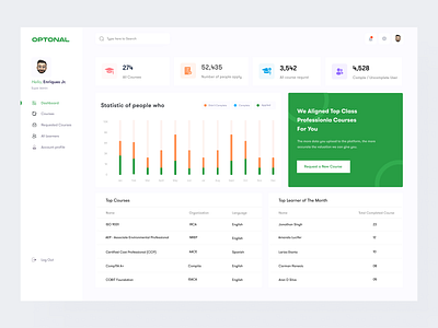 Learning Management Web App clean ui course management course selling crm learning management lms minimal product design skillshare statistics study uiux web application