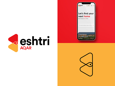 Eshtri Aqar app arabic branding corporate egypt find illustration logo mobile platform properties property real estate search website