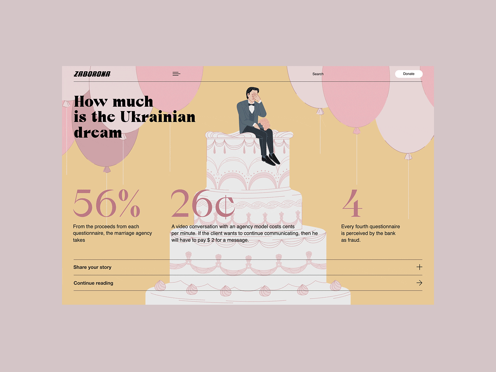 Zaborona — Special Project design digital magazine graphic design illustration interface news site ui ux web website