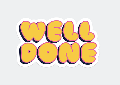 Well done design illustration sticker well done