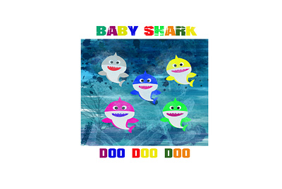 baby shark artwork baby shark children colouring daddy shark drawing illustration kids mummy shark