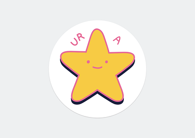 ur a star design illustration positive star sticker