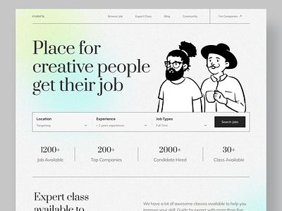 Connex Job Finder Hero Section classy clean creative hero section job job finder minimalist modern portal simple web design