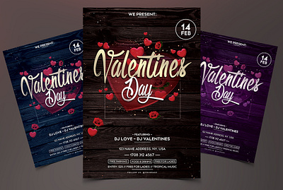 Valentines day flyer flyer template graphic design