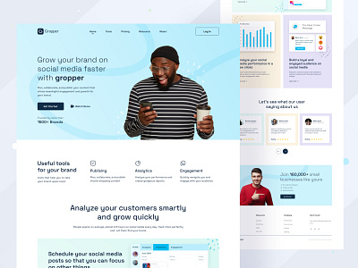 Gropper - Saas landing page analytic chart color header hero landing page modern ui product saas saas landing page sass ui ui ux ui design ux uxdesign visual design web design website website design