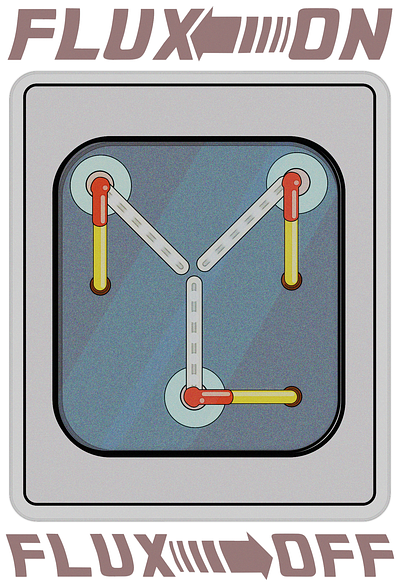 FLUX ON back to the future flux flux capacitor illustration off on shunte88 vector