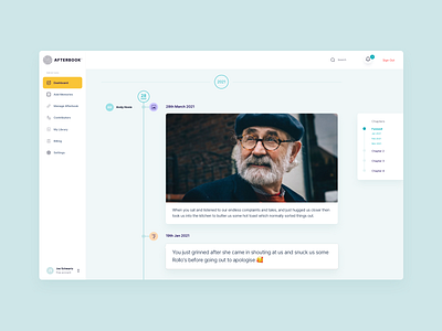 Afterbook SaaS Platform afterbook clean design platform saas software timeline ui ux web design web ui website