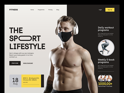 Fitness - Website Header Design appui design fitness fitnesswebdesign fitnessworkoutwebdesign gym gymwebuidesign landing page design landingpage minimal modern design modernfitnesswebdesign modernwebdesign trendyfitnesswebdesign ui uidesign uidesigner uiuxdesign webdesign webui