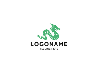 Green Dragon Logo animals dragon logo logotype nature reptile snake zoo