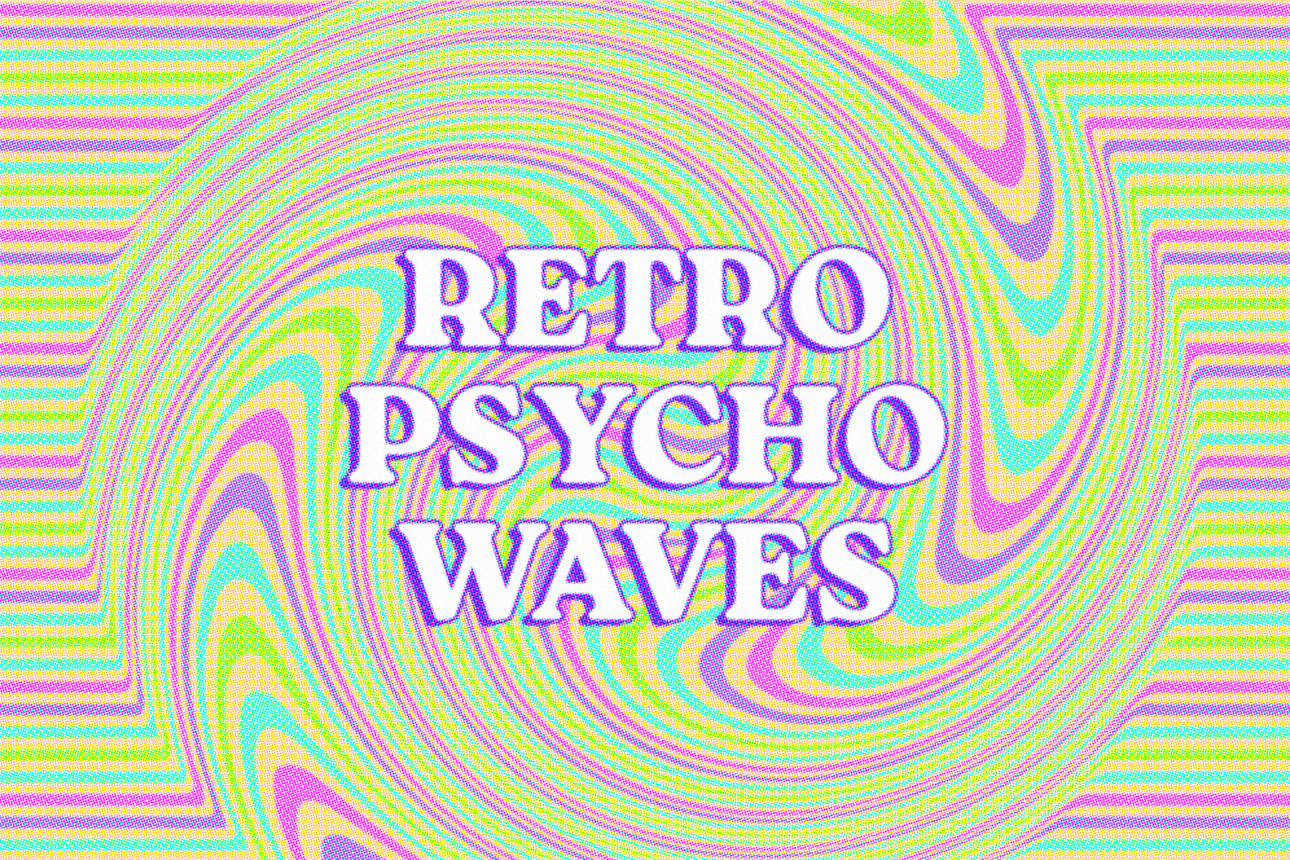 Retro Holographic Waves 70s abstract art background colorful hippie holographic pattern print psychedelic psycho retro seamless seventies sixties vintage waves
