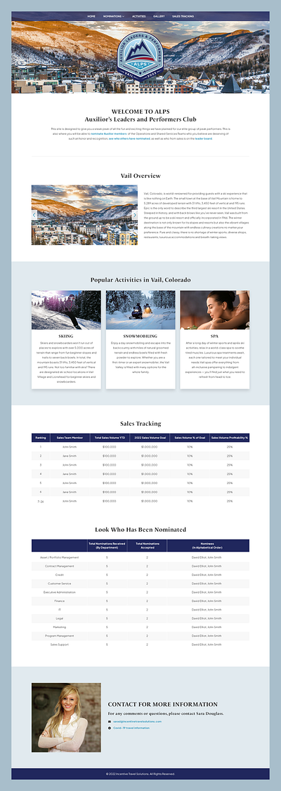 Auxilior Capital Partners // Web Design incentive travel lifestyle lifestyle web design sales tracking travel travel web design
