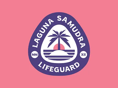 LSF Badge badge beach coconut lifeguard logo palm sea sun sunset surise