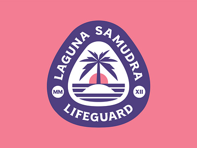 LSF Badge badge beach coconut lifeguard logo palm sea sun sunset surise