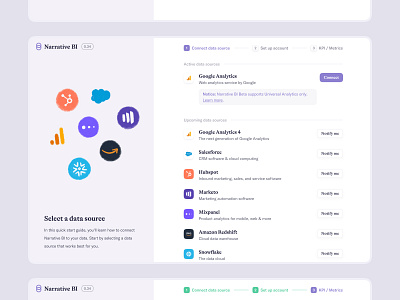 Narrative BI: Onboarding bi bi onboarding business intelligence dashboard interface narrative narrative bi onboarding product product onboarding product ui ui web web app web interface