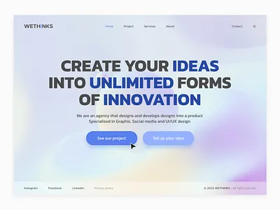 WETHINKS - Design Agency Landing Page Website agency branding clean concept creative design landing page modern ui uiux user experience user interface ux website