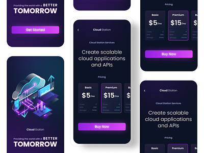 Cloud Platform - Pricing Screen app app design cloud cloud app cloud platform design file upload illustration ios app mobile app pricing purple storage ui uidesign ux