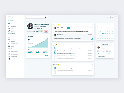 IHS - Intelligent Health Solution calendar clinic dashboard design ehr emr health homepage medical medicine minimal person product schedule service solution tracker ui ux web