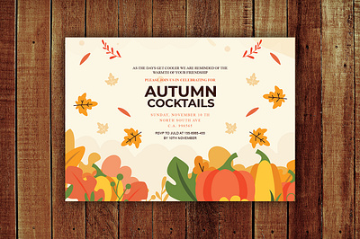 Autumn Party Invitations, Autumn Cocktails Party Invitations autumn